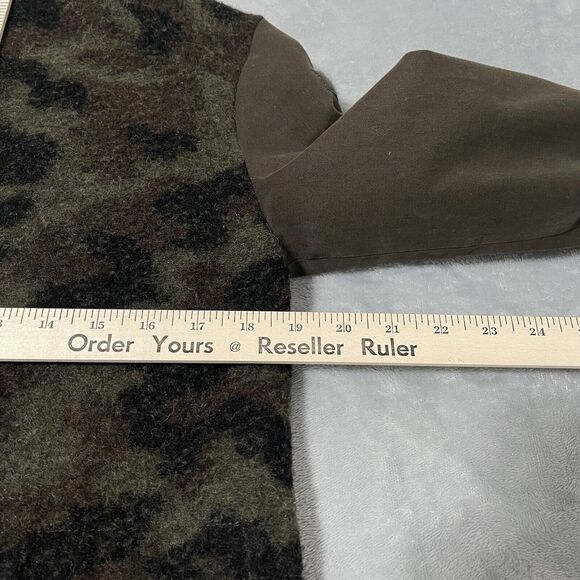 Zara Trafaluc Jacket Womens Small Military Green Camouflage Camo Patch Zip Wool - Picture 9 of 9